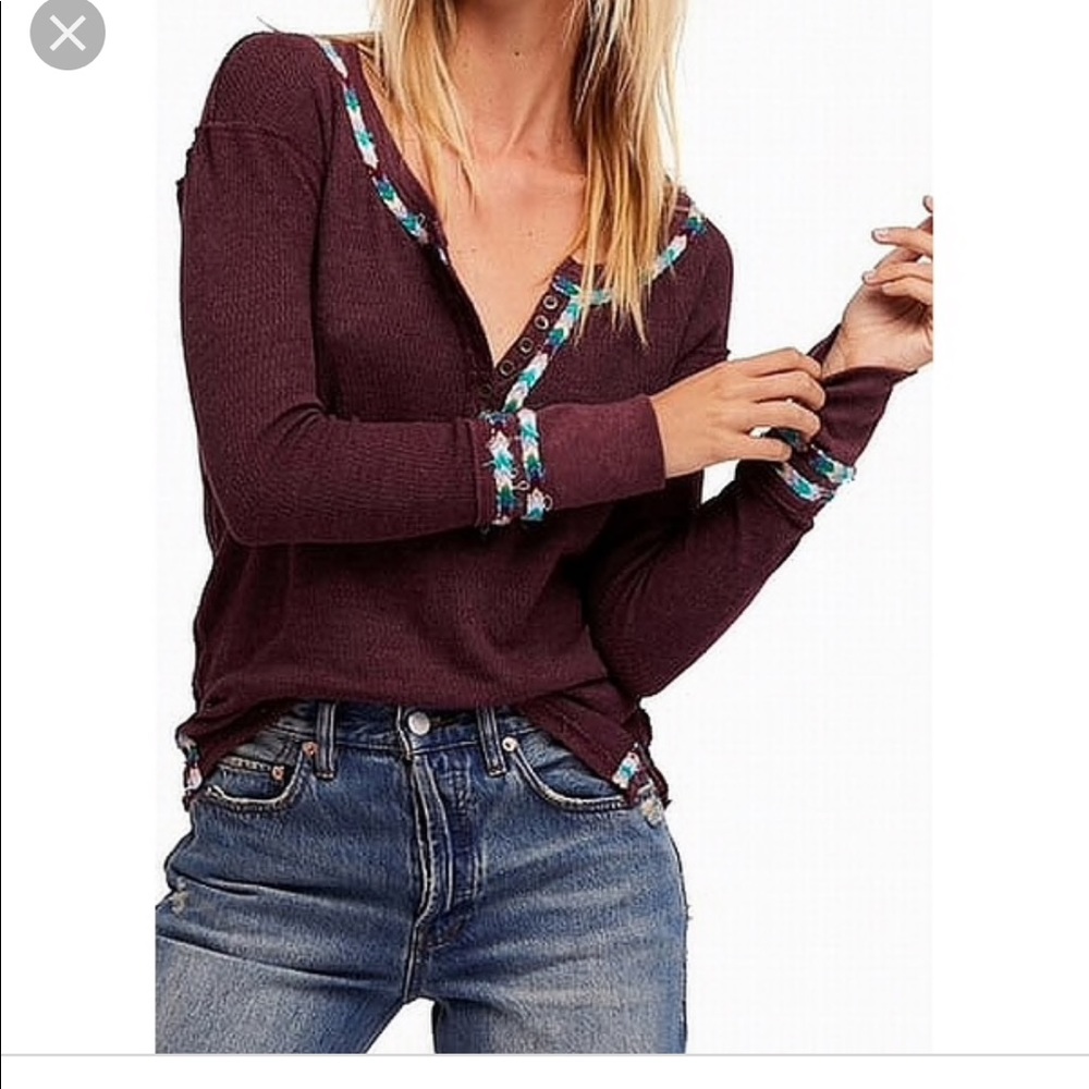 Free people purple Henley